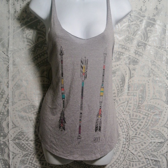 Roxy Tops - Roxy Arrow Boho Tribal Racerback Tank Top